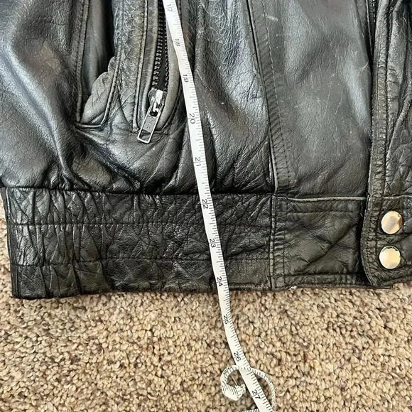 Vintage Leather‎ Jacket Mens Distressed Biker Outdoor Workwear Barn Chore Coat M - Picture 5 of 14